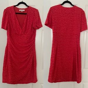 Evan Picone V-neck ruched waist dress